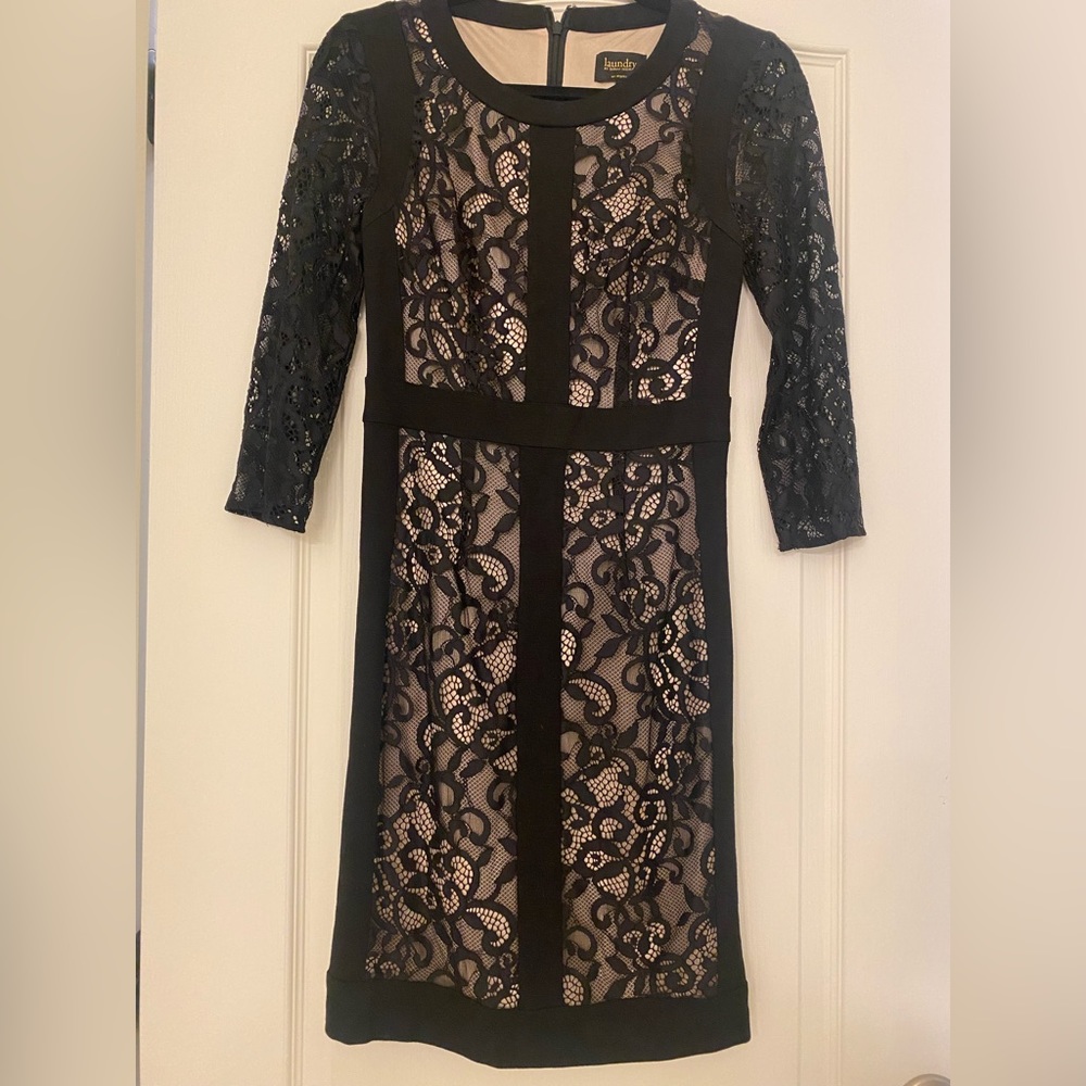 Laundry By Shelli Segal Black Lace Dress